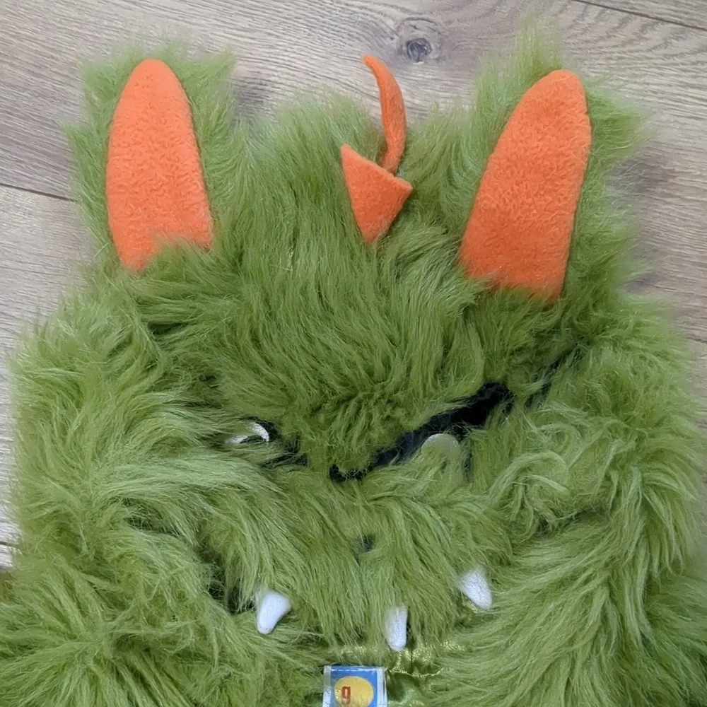 GYMBOREE Cute Fluffy Green Monster Costume Dress Up Halloween size  6-7 years
